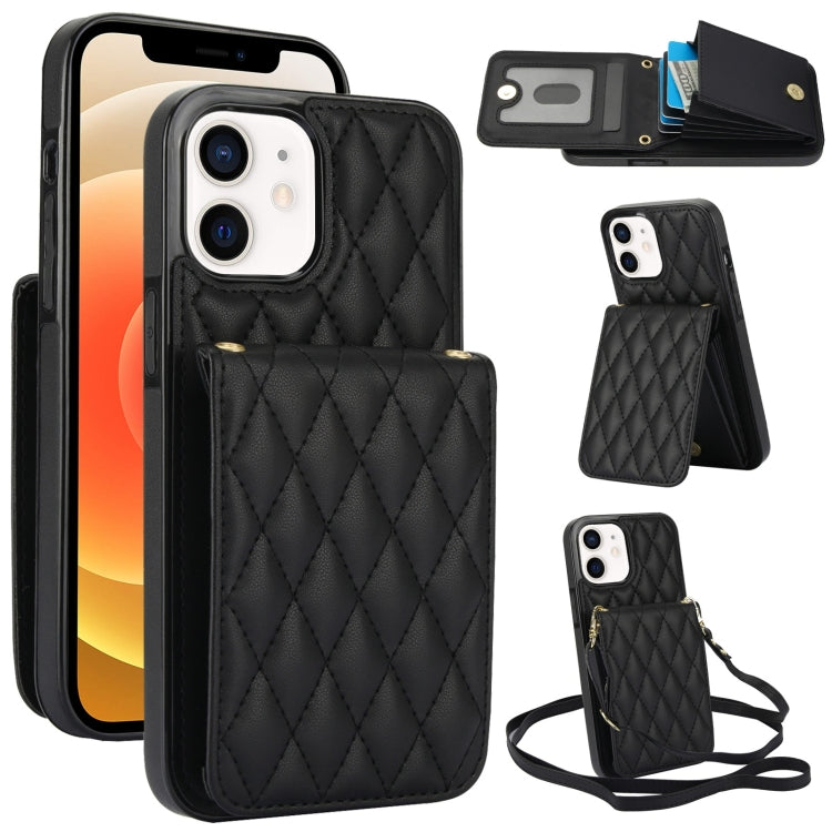 YM015 Crossbody Rhombic Card Bag RFID Phone Case, For iPhone 14 Pro Max, For iPhone 13 Pro Max, For iPhone 13 Pro, For iPhone 13, For iPhone 12 / 12 Pro, For iPhone 12 Pro Max, For iPhone 11 Pro Max, For iPhone 11