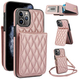 YM015 Crossbody Rhombic Card Bag RFID Phone Case, For iPhone 11 Pro