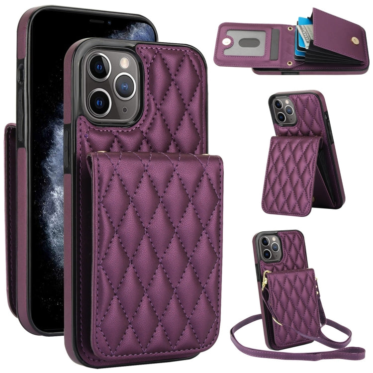 YM015 Crossbody Rhombic Card Bag RFID Phone Case, For iPhone 11 Pro