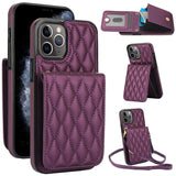 YM015 Crossbody Rhombic Card Bag RFID Phone Case, For iPhone 11 Pro