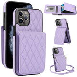 YM015 Crossbody Rhombic Card Bag RFID Phone Case, For iPhone 11 Pro