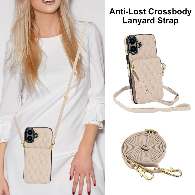 YM015 Crossbody Rhombic Card Bag RFID Phone Case, For iPhone 16, For iPhone 15 Pro Max, For iPhone 15 Pro, For iPhone 15 Plus, For iPhone 15, For iPhone 14 Plus, For iPhone 14, For iPhone 14 Pro
