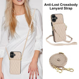 YM015 Crossbody Rhombic Card Bag RFID Phone Case, For iPhone 16, For iPhone 15 Pro Max, For iPhone 15 Pro, For iPhone 15 Plus, For iPhone 15, For iPhone 14 Plus, For iPhone 14, For iPhone 14 Pro