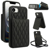 YM015 Crossbody Rhombic Card Bag RFID Phone Case, For iPhone 16e / 17e, For iPhone 17 Pro Max, For iPhone 17 Pro, For iPhone 17, For iPhone Air, For iPhone 16 Pro Max, For iPhone 16 Pro, For iPhone 16 Plus