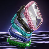 2 in 1 PC Hybrid Tempered Glass Protector Case, For Apple Watch Series 6 / 5 / 4 / SE 44mm, For Apple Watch Series 6 / 5 / 4 / SE 40mm, For Apple Watch Series 9 / 8 / 7 45mm, For Apple Watch Series 9 / 8 / 7 41mm