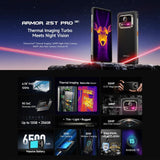 Ulefone Armor 25T Pro Rugged Phone, Thermal Imaging, 6.78 inch Android 15 MediaTek Dimensity 6300 Octa Core, Network: 5G, NFC, 8GB+256GB