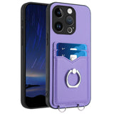 R20 Ring Card Holder Phone Case, For iPhone 17 Pro Max, For iPhone 17 Pro, For iPhone 17, For iPhone Air, For iPhone 15 Pro Max, For iPhone 15 Pro, For iPhone 15 Plus, For iPhone 15
