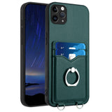 R20 Ring Card Holder Phone Case, For iPhone 13 mini, For iPhone 12, For iPhone 12 Pro Max, For iPhone 12 Pro, For iPhone 12 mini, For iPhone 11 Pro Max, For iPhone 11, For iPhone 11 Pro