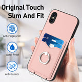 R20 Ring Card Holder Phone Case, For iPhone XS / X, For iPhone XR, For iPhone XS Max, For iPhone 8 Plus / 7 Plus