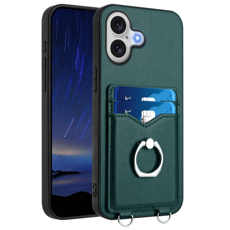 R20 Ring Card Holder Phone Case, For iPhone 17 Pro Max, For iPhone 17 Pro, For iPhone 17, For iPhone Air, For iPhone 15 Pro Max, For iPhone 15 Pro, For iPhone 15 Plus, For iPhone 15