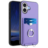 R20 Ring Card Holder Phone Case, For iPhone 17 Pro Max, For iPhone 17 Pro, For iPhone 17, For iPhone Air, For iPhone 15 Pro Max, For iPhone 15 Pro, For iPhone 15 Plus, For iPhone 15