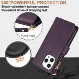 YM016 Rhombic Zipper Card Wallet Leather Phone Case with Lanyard, For iPhone 12 mini, For iPhone 11 Pro Max, For iPhone 11, For iPhone 11 Pro, For iPhone X / XS, For iPhone XR