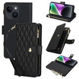 YM016 Rhombic Zipper Card Wallet Leather Phone Case with Lanyard, For iPhone 15, For iPhone 14 Plus, For iPhone 14, For iPhone 14 Pro, For iPhone 14 Pro Max, For iPhone SE 2022 / SE 2020 / 8