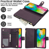 YM016 Rhombic Zipper Card Wallet Leather Phone Case with Lanyard, For iPhone 16 Pro, For iPhone 16 Plus, For iPhone 16, For iPhone 15 Pro Max, For iPhone 15 Pro, For iPhone 15 Plus