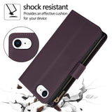 YM016 Rhombic Zipper Card Wallet Leather Phone Case with Lanyard, For iPhone 17e / 16e, For iPhone 17 Pro Max, For iPhone 17 Pro, For iPhone 17, For iPhone Air, For iPhone 16 Pro Max