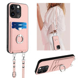 R20 Crossbody Rope Ring Card Holder Phone Case, For iPhone 17 Pro Max, For iPhone 17 Pro, For iPhone 17, For iPhone Air, For iPhone 15 Pro Max, For iPhone 15 Pro, For iPhone 15 Plus, For iPhone 15