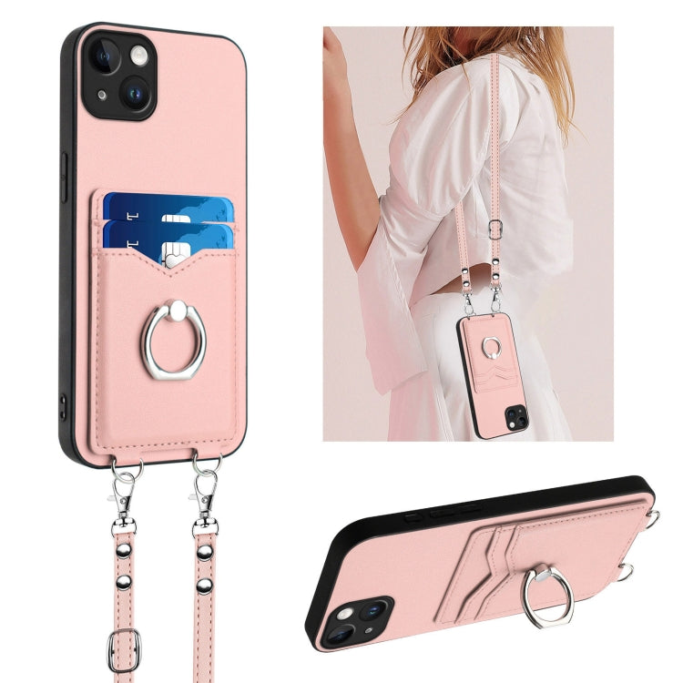 R20 Crossbody Rope Ring Card Holder Phone Case, For iPhone 17 Pro Max, For iPhone 17 Pro, For iPhone 17, For iPhone Air, For iPhone 15 Pro Max, For iPhone 15 Pro, For iPhone 15 Plus, For iPhone 15