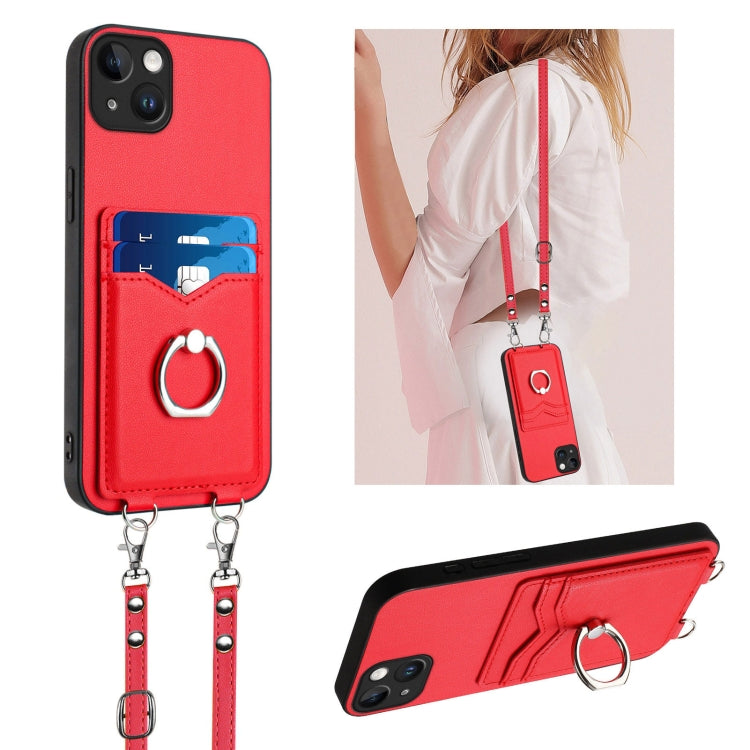 R20 Crossbody Rope Ring Card Holder Phone Case, For iPhone 17 Pro Max, For iPhone 17 Pro, For iPhone 17, For iPhone Air, For iPhone 15 Pro Max, For iPhone 15 Pro, For iPhone 15 Plus, For iPhone 15