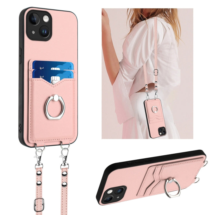 R20 Crossbody Rope Ring Card Holder Phone Case, For iPhone 17 Pro Max, For iPhone 17 Pro, For iPhone 17, For iPhone Air, For iPhone 15 Pro Max, For iPhone 15 Pro, For iPhone 15 Plus, For iPhone 15