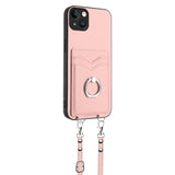 R20 Crossbody Rope Ring Card Holder Phone Case, For iPhone 14 Plus, For iPhone 14, For iPhone 14 Pro, For iPhone 14 Pro Max, For iPhone SE 2022 / SE 2020 / 8, For iPhone 13 Pro Max, For iPhone 13 Pro, For iPhone 13