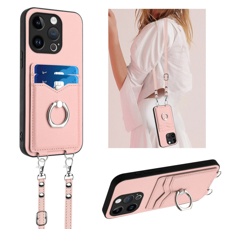 R20 Crossbody Rope Ring Card Holder Phone Case, For iPhone 14 Plus, For iPhone 14, For iPhone 14 Pro, For iPhone 14 Pro Max, For iPhone SE 2022 / SE 2020 / 8, For iPhone 13 Pro Max, For iPhone 13 Pro, For iPhone 13