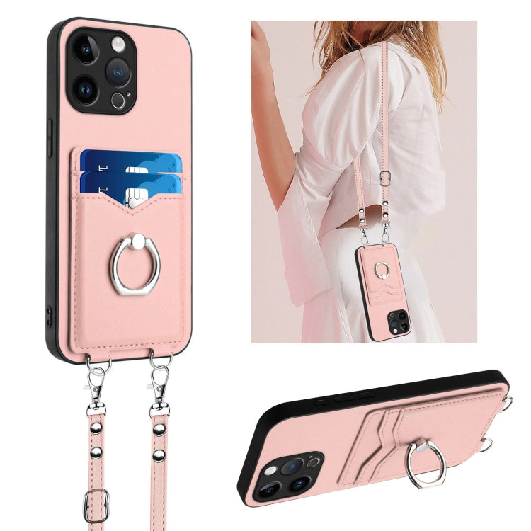 R20 Crossbody Rope Ring Card Holder Phone Case, For iPhone 14 Plus, For iPhone 14, For iPhone 14 Pro, For iPhone 14 Pro Max, For iPhone SE 2022 / SE 2020 / 8, For iPhone 13 Pro Max, For iPhone 13 Pro, For iPhone 13