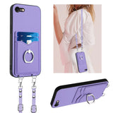 R20 Crossbody Rope Ring Card Holder Phone Case, For iPhone 14 Plus, For iPhone 14, For iPhone 14 Pro, For iPhone 14 Pro Max, For iPhone SE 2022 / SE 2020 / 8, For iPhone 13 Pro Max, For iPhone 13 Pro, For iPhone 13