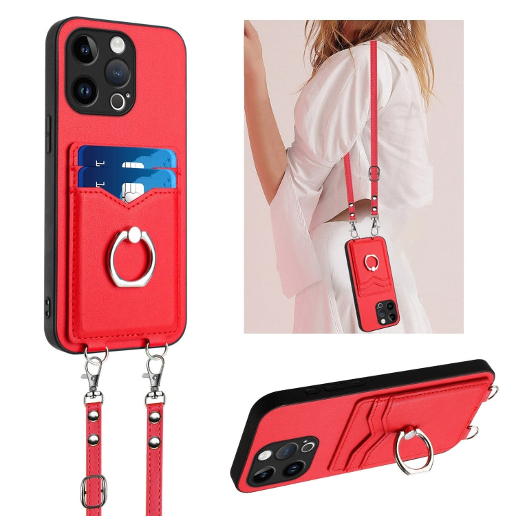 R20 Crossbody Rope Ring Card Holder Phone Case, For iPhone 14 Plus, For iPhone 14, For iPhone 14 Pro, For iPhone 14 Pro Max, For iPhone SE 2022 / SE 2020 / 8, For iPhone 13 Pro Max, For iPhone 13 Pro, For iPhone 13
