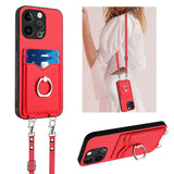 R20 Crossbody Rope Ring Card Holder Phone Case, For iPhone 14 Plus, For iPhone 14, For iPhone 14 Pro, For iPhone 14 Pro Max, For iPhone SE 2022 / SE 2020 / 8, For iPhone 13 Pro Max, For iPhone 13 Pro, For iPhone 13
