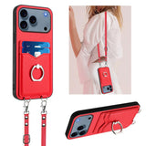 R20 Crossbody Rope Ring Card Holder Phone Case, For iPhone 17 Pro Max, For iPhone 17 Pro, For iPhone 17, For iPhone Air, For iPhone 15 Pro Max, For iPhone 15 Pro, For iPhone 15 Plus, For iPhone 15