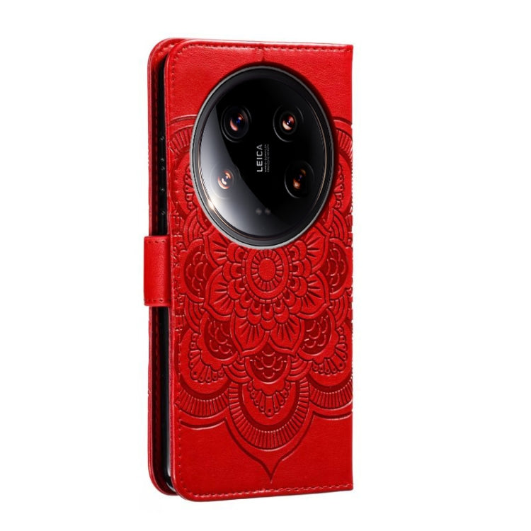Sun Mandala Embossing Pattern Phone Leather Case, For Xiaomi 14 Ultra