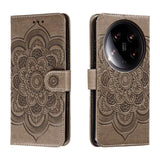 Sun Mandala Embossing Pattern Phone Leather Case, For Xiaomi 14 Ultra