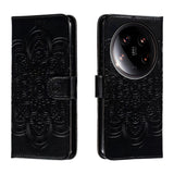 Sun Mandala Embossing Pattern Phone Leather Case, For Xiaomi 14 Ultra