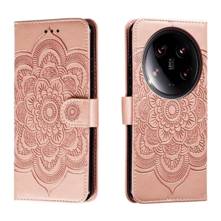 Sun Mandala Embossing Pattern Phone Leather Case, For Xiaomi 14 Ultra