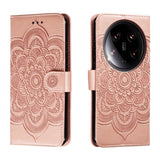 Sun Mandala Embossing Pattern Phone Leather Case, For Xiaomi 14 Ultra