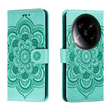 Sun Mandala Embossing Pattern Phone Leather Case, For Xiaomi 14 Ultra