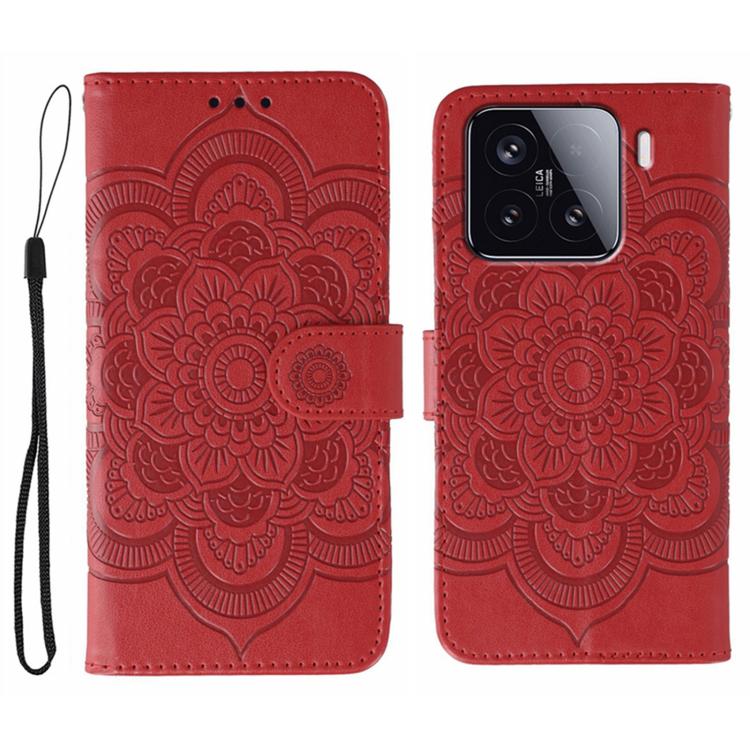 Sun Mandala Embossing Pattern Phone Leather Case, For Xiaomi 15 Ultra, For Xiaomi Poco X7 Pro, For Xiaomi 15 Pro, For Xiaomi 15, For Xiaomi 14T Pro, For Xiaomi 14T