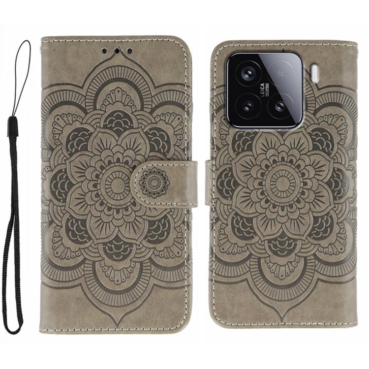 Sun Mandala Embossing Pattern Phone Leather Case, For Xiaomi 15 Ultra, For Xiaomi Poco X7 Pro, For Xiaomi 15 Pro, For Xiaomi 15, For Xiaomi 14T Pro, For Xiaomi 14T