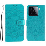 Sun Mandala Embossing Pattern Phone Leather Case, For Xiaomi 15 Ultra, For Xiaomi Poco X7 Pro, For Xiaomi 15 Pro, For Xiaomi 15, For Xiaomi 14T Pro, For Xiaomi 14T
