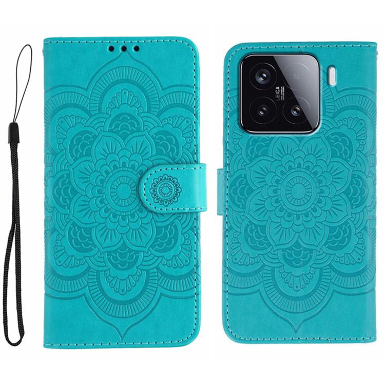 Sun Mandala Embossing Pattern Phone Leather Case, For Xiaomi 15 Ultra, For Xiaomi Poco X7 Pro, For Xiaomi 15 Pro, For Xiaomi 15, For Xiaomi 14T Pro, For Xiaomi 14T