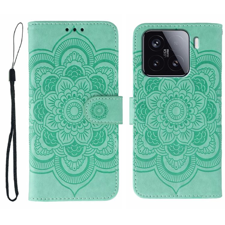 Sun Mandala Embossing Pattern Phone Leather Case, For Xiaomi 15 Ultra, For Xiaomi Poco X7 Pro, For Xiaomi 15 Pro, For Xiaomi 15, For Xiaomi 14T Pro, For Xiaomi 14T