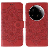 Sun Mandala Embossing Pattern Phone Leather Case, For Xiaomi 15 Ultra, For Xiaomi Poco X7 Pro, For Xiaomi 15 Pro, For Xiaomi 15, For Xiaomi 14T Pro, For Xiaomi 14T