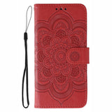 Sun Mandala Embossing Pattern Phone Leather Case, For Xiaomi 15 Ultra, For Xiaomi Poco X7 Pro, For Xiaomi 15 Pro, For Xiaomi 15, For Xiaomi 14T Pro, For Xiaomi 14T
