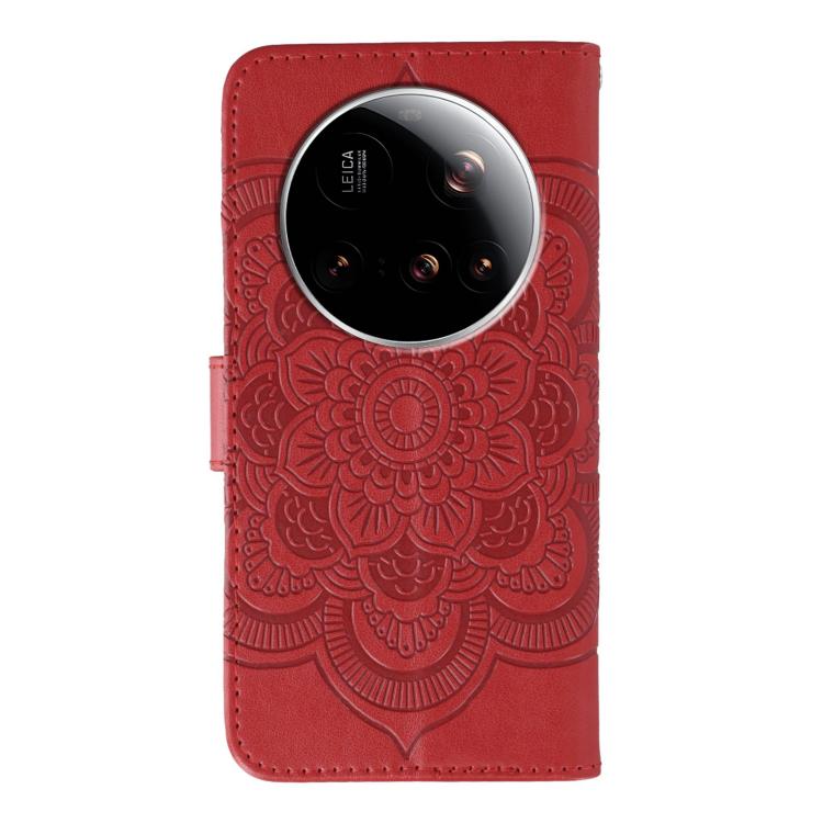 Sun Mandala Embossing Pattern Phone Leather Case, For Xiaomi 15 Ultra, For Xiaomi Poco X7 Pro, For Xiaomi 15 Pro, For Xiaomi 15, For Xiaomi 14T Pro, For Xiaomi 14T