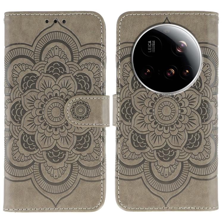 Sun Mandala Embossing Pattern Phone Leather Case, For Xiaomi 15 Ultra, For Xiaomi Poco X7 Pro, For Xiaomi 15 Pro, For Xiaomi 15, For Xiaomi 14T Pro, For Xiaomi 14T