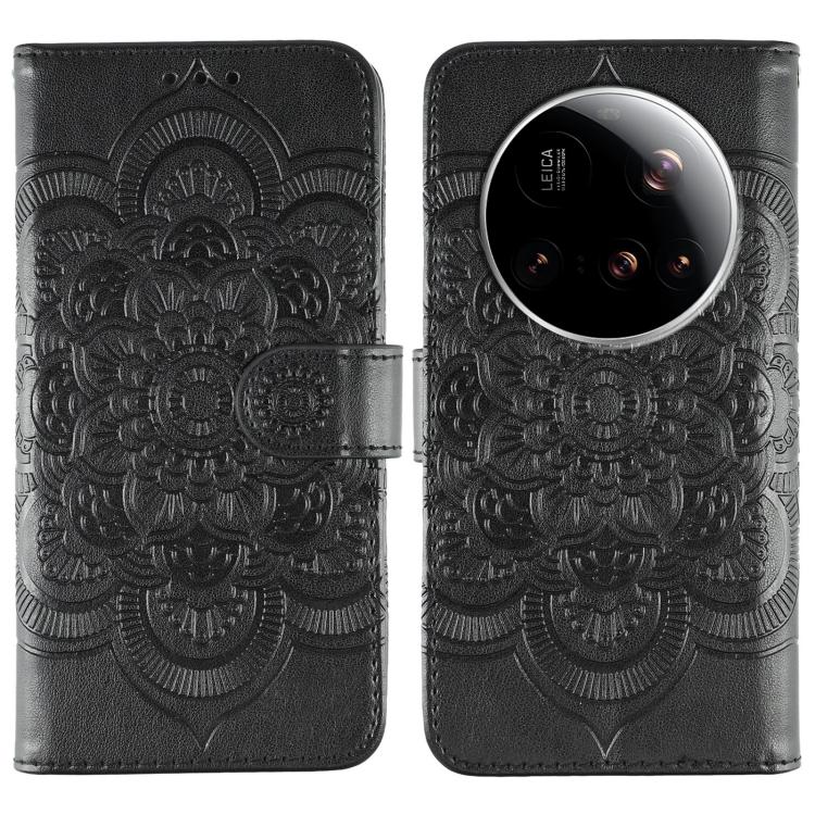 Sun Mandala Embossing Pattern Phone Leather Case, For Xiaomi 15 Ultra, For Xiaomi Poco X7 Pro, For Xiaomi 15 Pro, For Xiaomi 15, For Xiaomi 14T Pro, For Xiaomi 14T