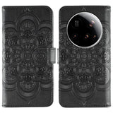 Sun Mandala Embossing Pattern Phone Leather Case, For Xiaomi 15 Ultra, For Xiaomi Poco X7 Pro, For Xiaomi 15 Pro, For Xiaomi 15, For Xiaomi 14T Pro, For Xiaomi 14T
