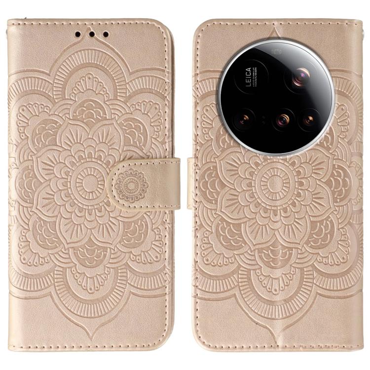 Sun Mandala Embossing Pattern Phone Leather Case, For Xiaomi 15 Ultra, For Xiaomi Poco X7 Pro, For Xiaomi 15 Pro, For Xiaomi 15, For Xiaomi 14T Pro, For Xiaomi 14T