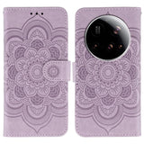 Sun Mandala Embossing Pattern Phone Leather Case, For Xiaomi 15 Ultra, For Xiaomi Poco X7 Pro, For Xiaomi 15 Pro, For Xiaomi 15, For Xiaomi 14T Pro, For Xiaomi 14T
