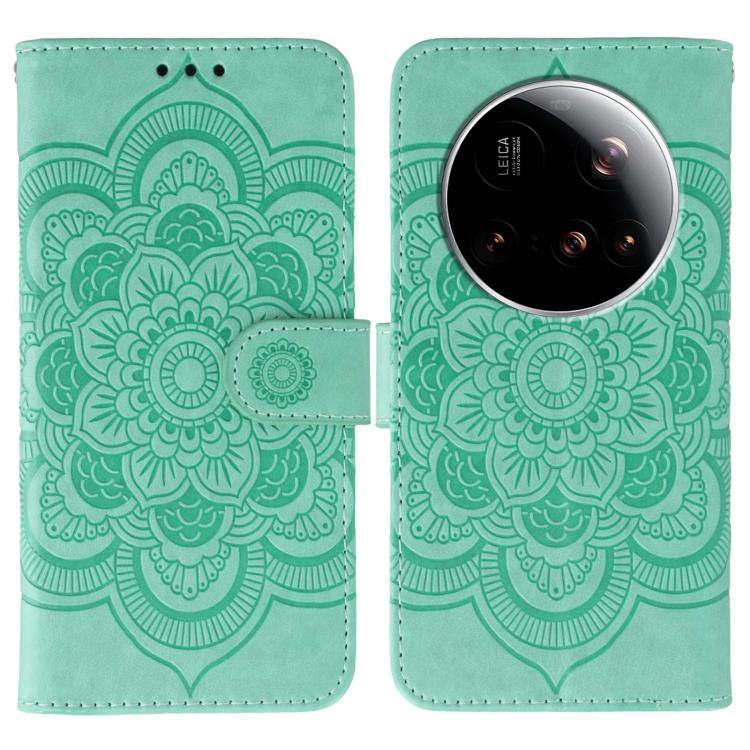 Sun Mandala Embossing Pattern Phone Leather Case, For Xiaomi 15 Ultra, For Xiaomi Poco X7 Pro, For Xiaomi 15 Pro, For Xiaomi 15, For Xiaomi 14T Pro, For Xiaomi 14T